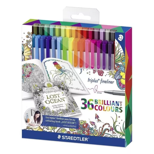 Staedtler Triplus Fineliner - Johanna Basford Set 36 Colours - Adult Colouring