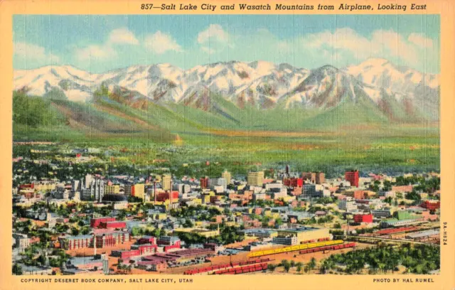 Airplane View Of Wasatch Mountains, Salt Lake City, Utah By Hal Rumel Postcard