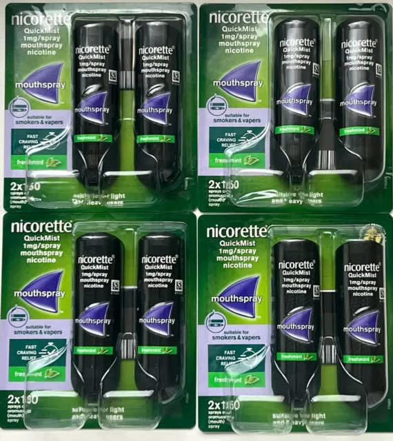 Nicorette Quickmist Nicotine Spray  4 x doble Total 8 Sprays Enviado Hoy