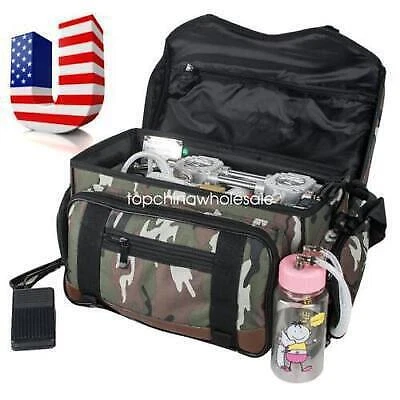 Portable Dental Unit Air Compressor Suction Syringe Kit + Bag - Oil-Free