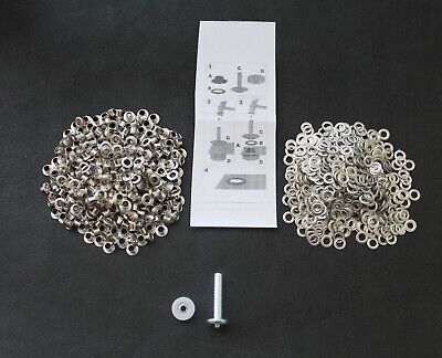 Ojales con discos de 4 mm de diámetro con instrucciones y herramientas de plata