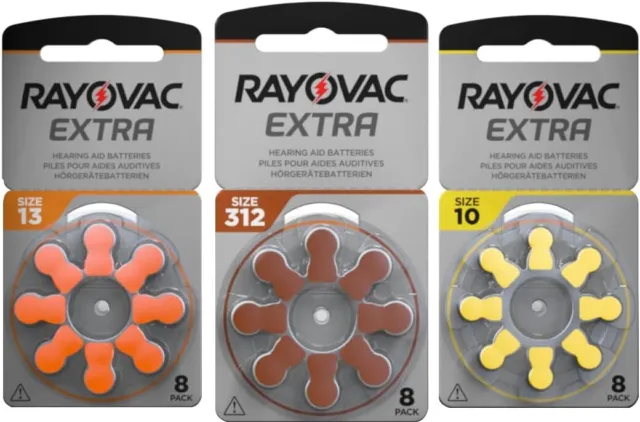 GENUINE UK Rayovac Extra MERCURY FREE Hearing Aid Batteries Size 312 EXP 2027 2