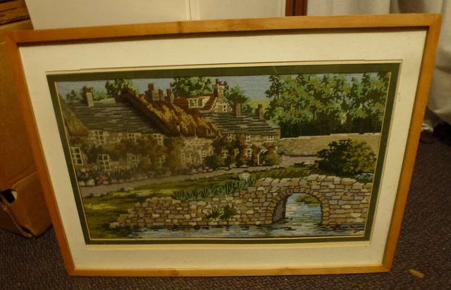 Tapiz Cottage Puente Río Imagen Pared Colgante Enorme 29"" X 21"" (70