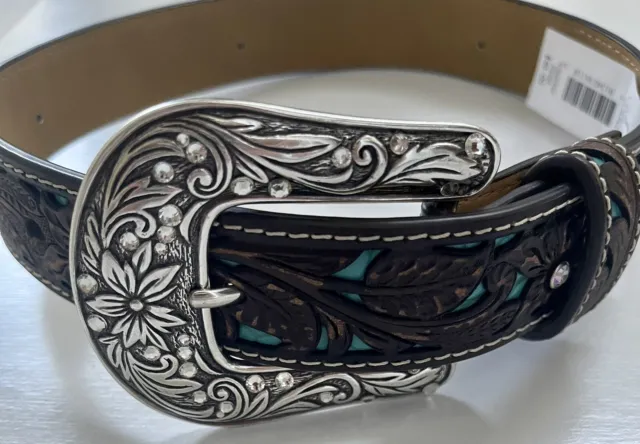New Ariat Girl's Western Belt with Turquoise Inlays size 20