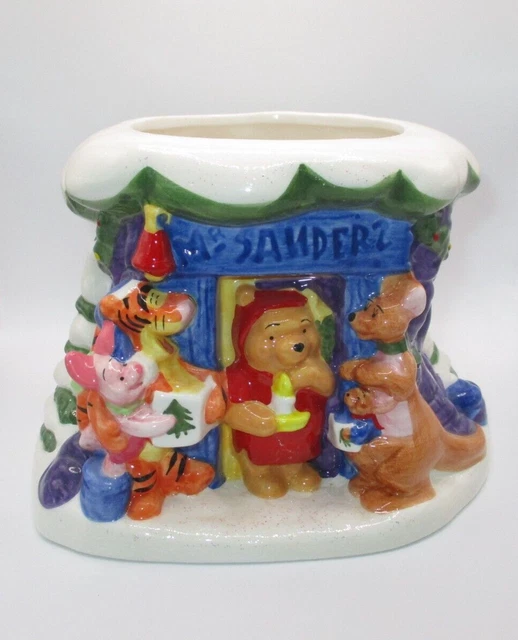 VINTAGE DISNEY WINNIE The Pooh and Friends FTD Christmas Planter