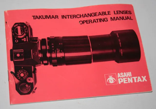 Asahi Pentax Takumar Lenti intercambiabili manuale operativo