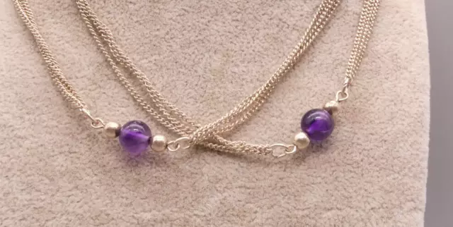 Halskette Collier Silber 800 wunderschön aus den 60iger Jahren mit Amethyst