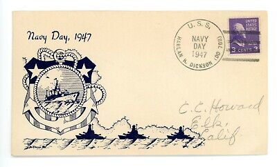 U.S.S. HARLAN R. DICKSON (DD 708) United States Naval Cover (October 27, 1934)