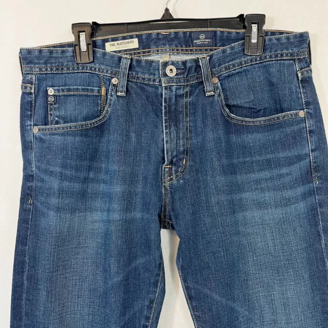AG Adriano Goldschmied The Matchbox Slim Straight Dark Wash Denim Jeans Size 34 3