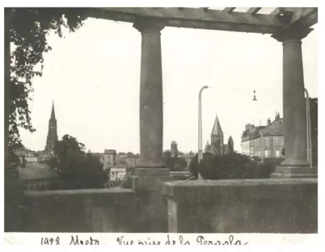 France, Metz, View taken from the Pergola vintage silver print, silver print