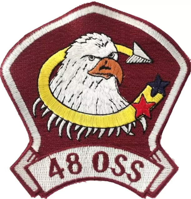 48 Operations Support Squadron US Air Force USAF Maroon Embroidered Patch