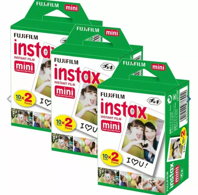 60 Sheets New Fujifilm Instax Instant Film For Mini 8-9 & Fuji Mini 11-12 Camera