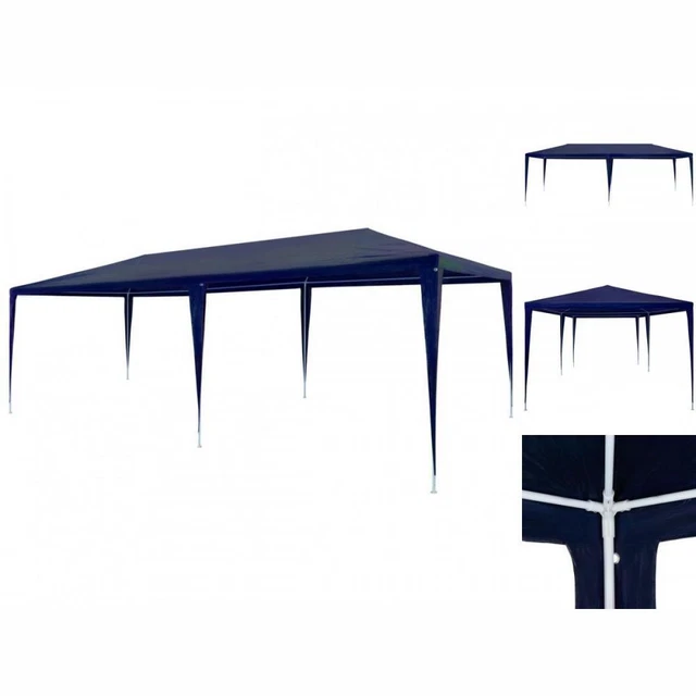 Pavillon Partyzelt Festzelt Gartenpavillon 3 X 6 M PE Blau