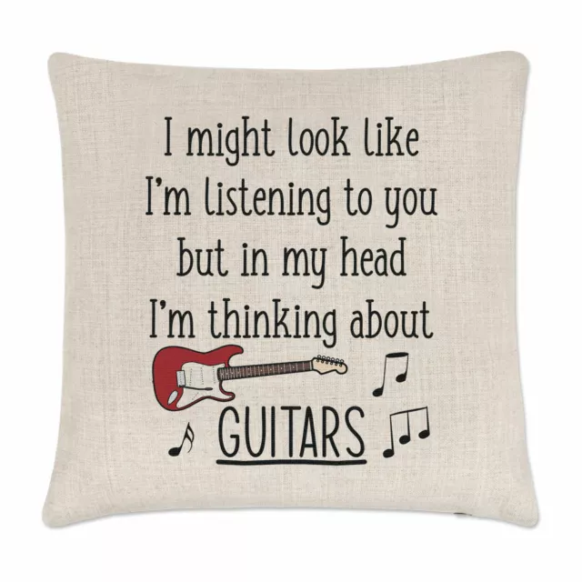 I Might Look Like I'm Listening To You Guitars Cushion Cover Pillow Rock N Roll