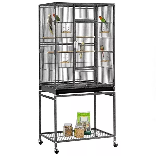 54inch Wrought Iron Standing Large Parakeet Flight Bird Cage for Small Parrots