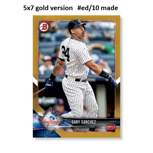 Gary Sanchez Yankees #97 Gold Version # Ed / 10 Hergestellt 2018 Topps Bowman