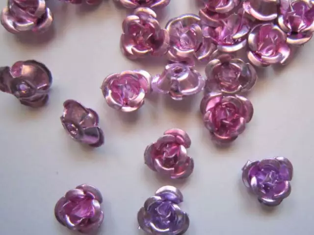 Cuentas flor aluminio 7 x 4 mm 50 UNIDADES rosa perlas costura manualidades