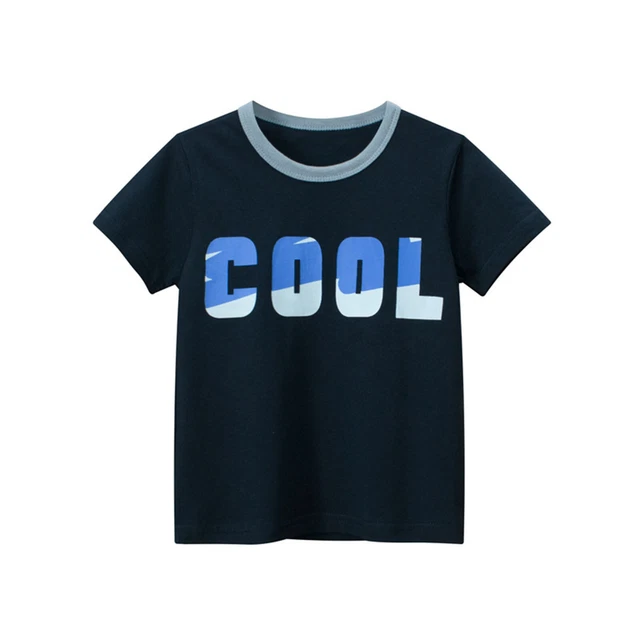 Summer Toddler Boys Girls Short Sleeve Letter Prints Casual Tops For Kids