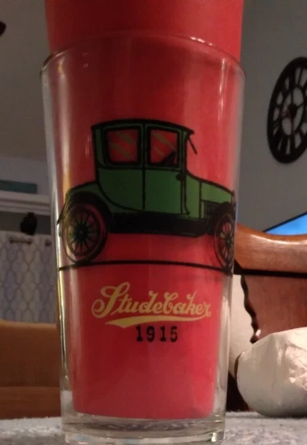 Automobile Vintage Glass 1914Maxwell and 1915 Studebaker No Date No Sponsor