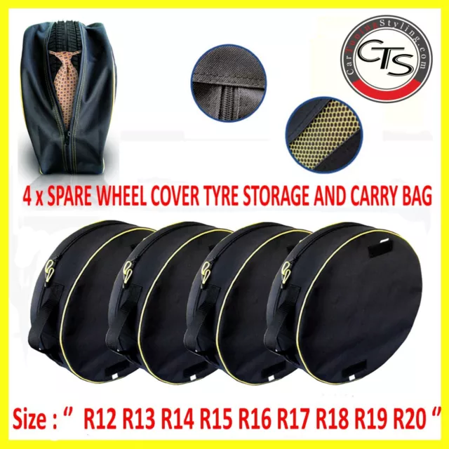 VOLKSWAGEN AUDI Car Tyre Carry Bags Set 4 x Covers Race Winter Wheels Storage