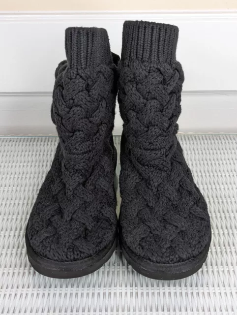 UGG Australia Isla Cable Knit Weave Black Women's Boots Size 8 #1008840