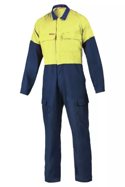 HARD YAKKA FR Hi-Vis Tecgen Fire Safety Work Overalls Yellow (Y00101)