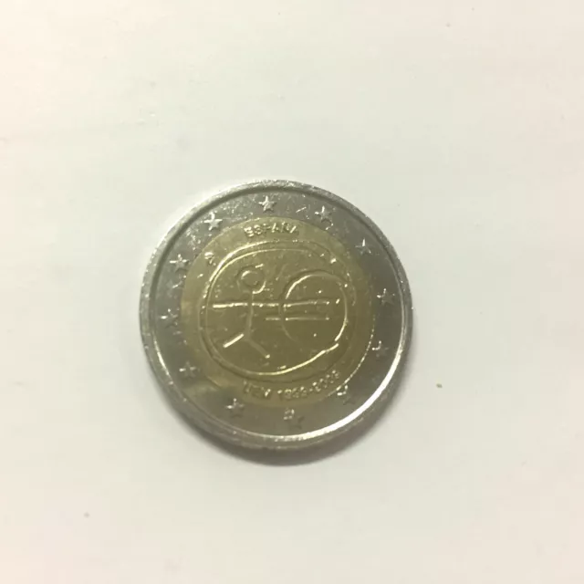 2 EURO Commemorativo SPAGNA UEM 1999-2009, 10° Anniversario dell' Euro