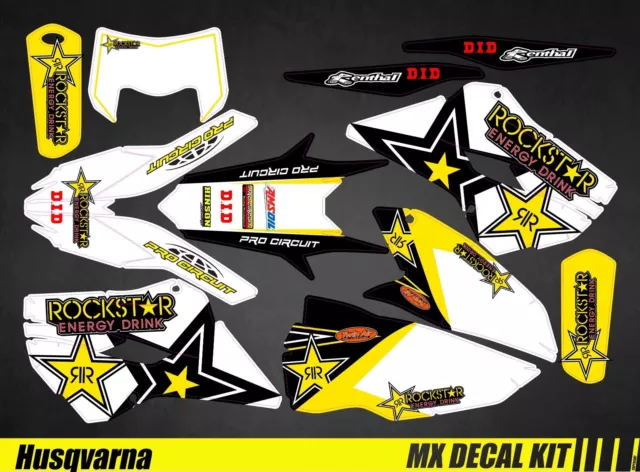 Kit Deco Motorcycle for / MX Decal Kit For Husqvarna FC/TC - Rockstar