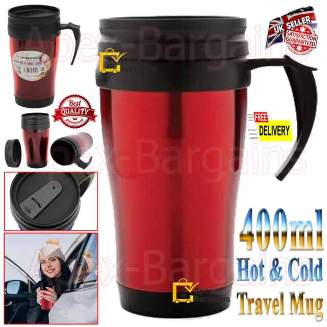 Thermos Flask Travel Mug Insulated Cold/Hot Tea Coffee Drink Thermal Cup 400ml