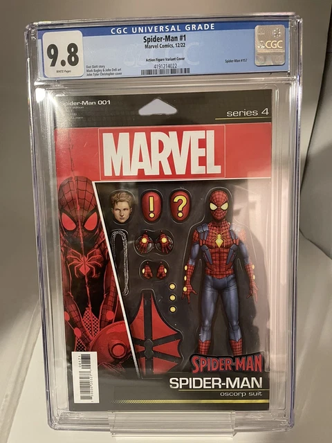 Spider-Man #1 CGC 9.8 (2022 Marvel) John Tyler Christopher Action Figure Variant