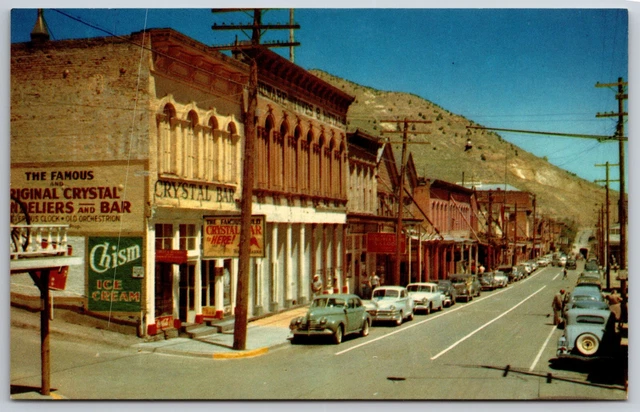 C Street View Looking North Virginia City Nevada NV UNP Chrome Postcard E14