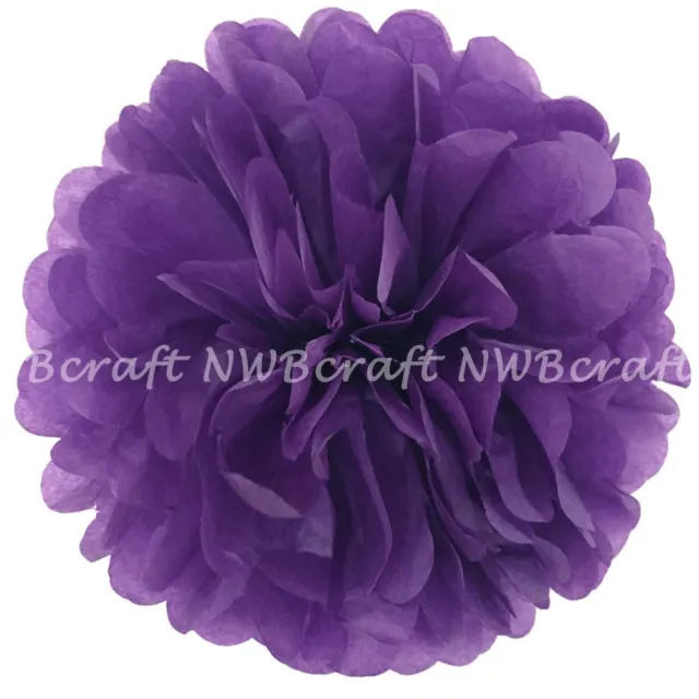 Dark Purple Tissue Paper Pompoms Flower Balls Wedding Party Decoration