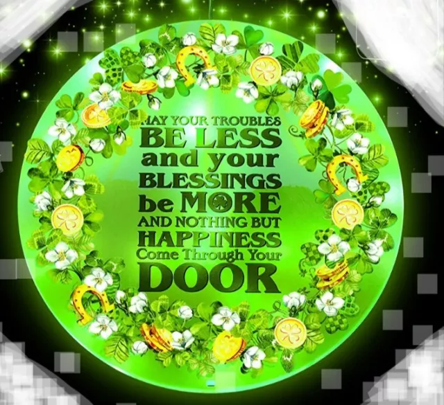 St. Patrick's Day Hanging Window Light Shamrock Decorations Irish