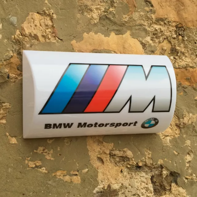 Bmw M Power Led Illuminated Light Up Garage Sign Gasoline Gas & Oil Automobilia