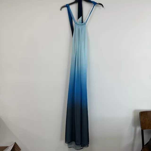 Jonathan Simkhai Womens A Line Dress Blue Ombre Lined Halter Sleeveless L New