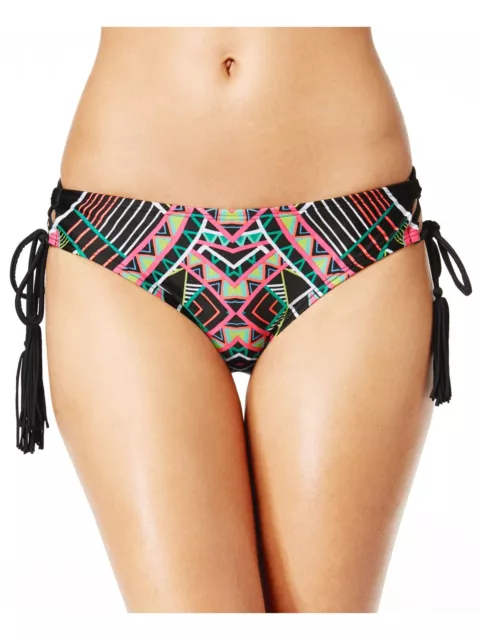 Coco Rave JET BLACK Ryder Lace up Cheeky Bikini Swim Bottom, US Medium