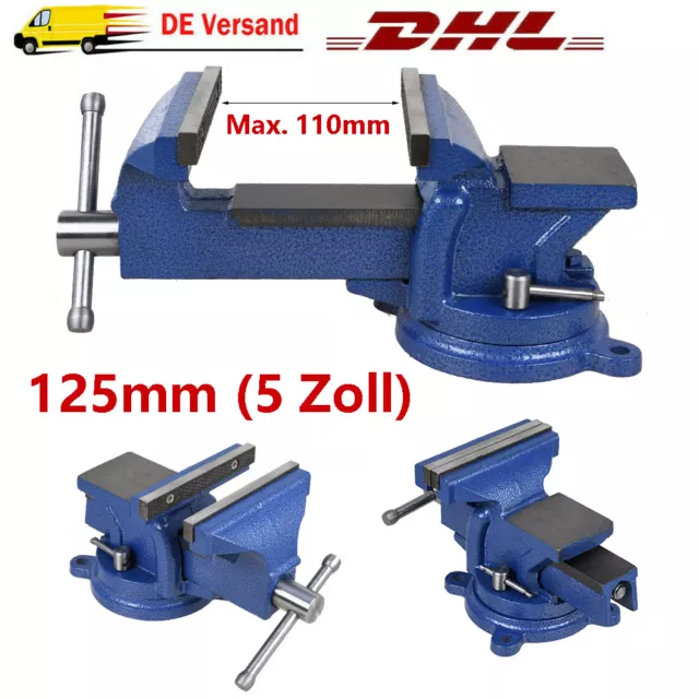 125MM Schraubstock Parallelschraubstock Amboss 360° drehbar Werkbankschraubstock