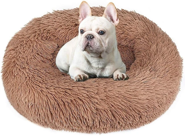 Donut Plush Pet Dog Cat Bed Fluffy Soft Warm Calming Bed Sleeping Kennel Nest 2