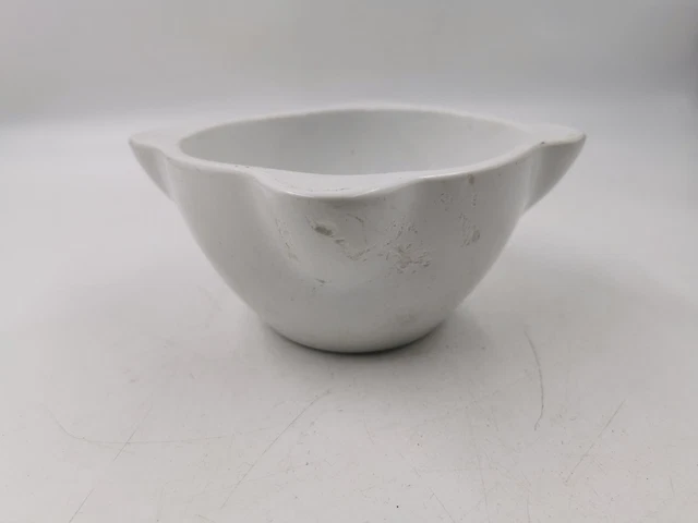 Mortier Et Pilon Ancien Guy Bruère - Porcelaine Blanche Céramique Vintage
