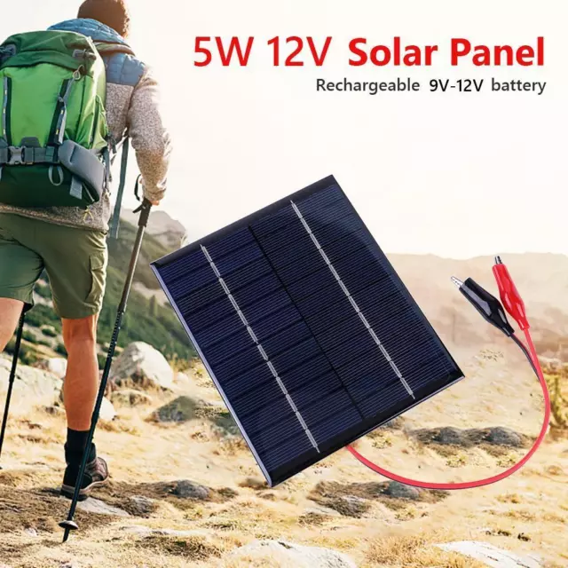 fr 5W 12V Portable Solar Panel Waterproof Solar Charging Panel for Outdoor Campi