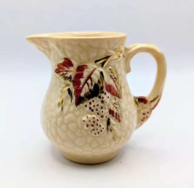 Vintage Wade Gold Blush Bramble Hand Painted Small Milk Jug Creamer Berry Leaf 2