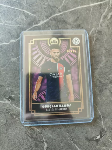 Topps Deco 2023-24 UCL Goncalo Ramos /25 Purple Paris Saint Germain