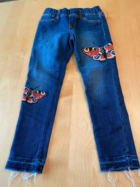 Gap Kids Denim Jegging Ankle Skinny Embroidered Butterfly Jeans Sz 7