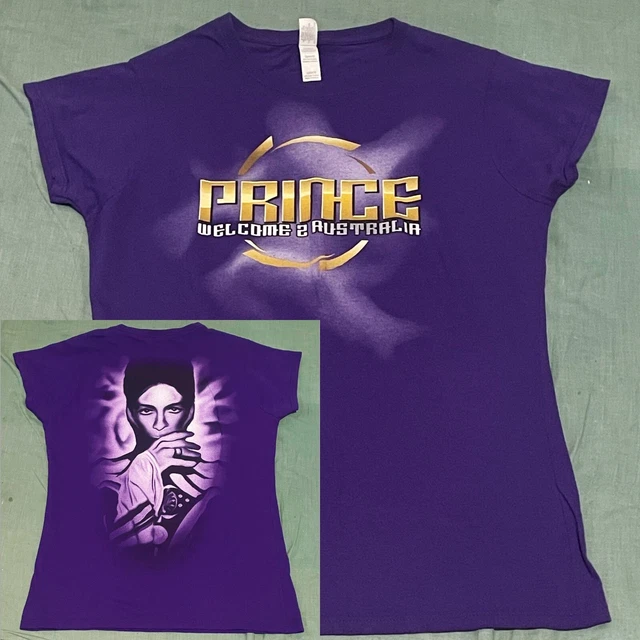 PRINCE - WELCOME 2 Australia Tour T-shirt Size XL White Short 