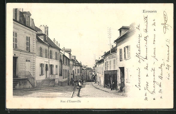 CPA Ecouen, Rue d´Ezanville, Blick in den Ort 1904