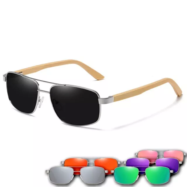 Lebensfreuden polarisierte Sonnenbrille "Pilot" Bambusholz UV400 handgefertigt!