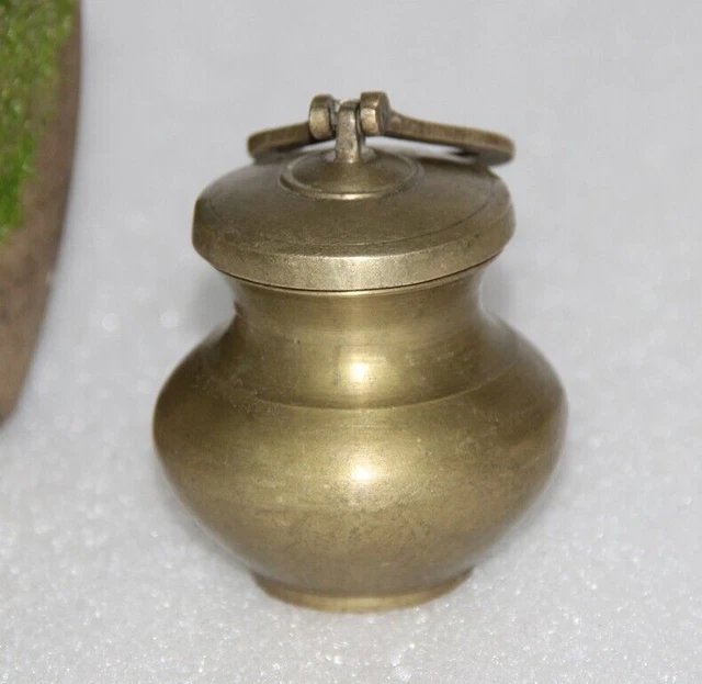 Lota/vaso KAMANDAL PUJA in ottone antico massiccio unico e pratico per il culto