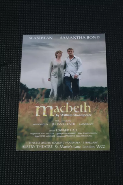 Macbeth - 2002 Albery Theatre Flyer - Sean Bean, Samantha Bond