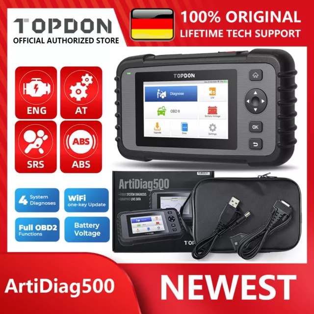 TOPDON AD500 Profi KFZ OBD2 appareil de diagnostic automobile Scanner 3fonctions