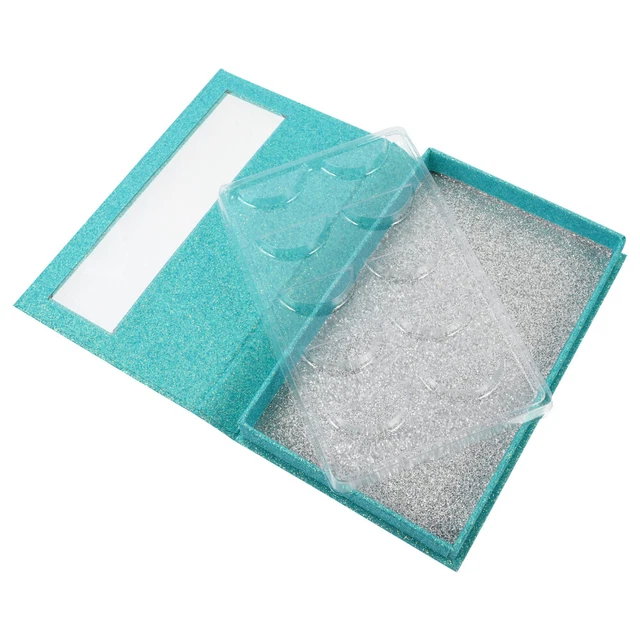 Eyelash Storage Box Holder Case Organizer Round Tray Book Glitter